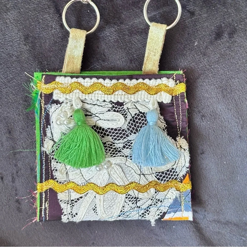 RUBYRUDI Necklace Purse, Hand Crafted, Amulet Wallet Pouch Artisan OOAK Signed